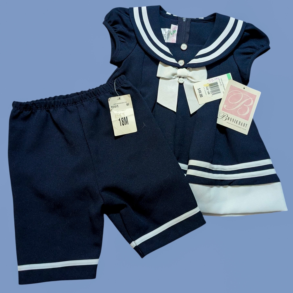 Bonnie Baby Navy and White Sailor Set